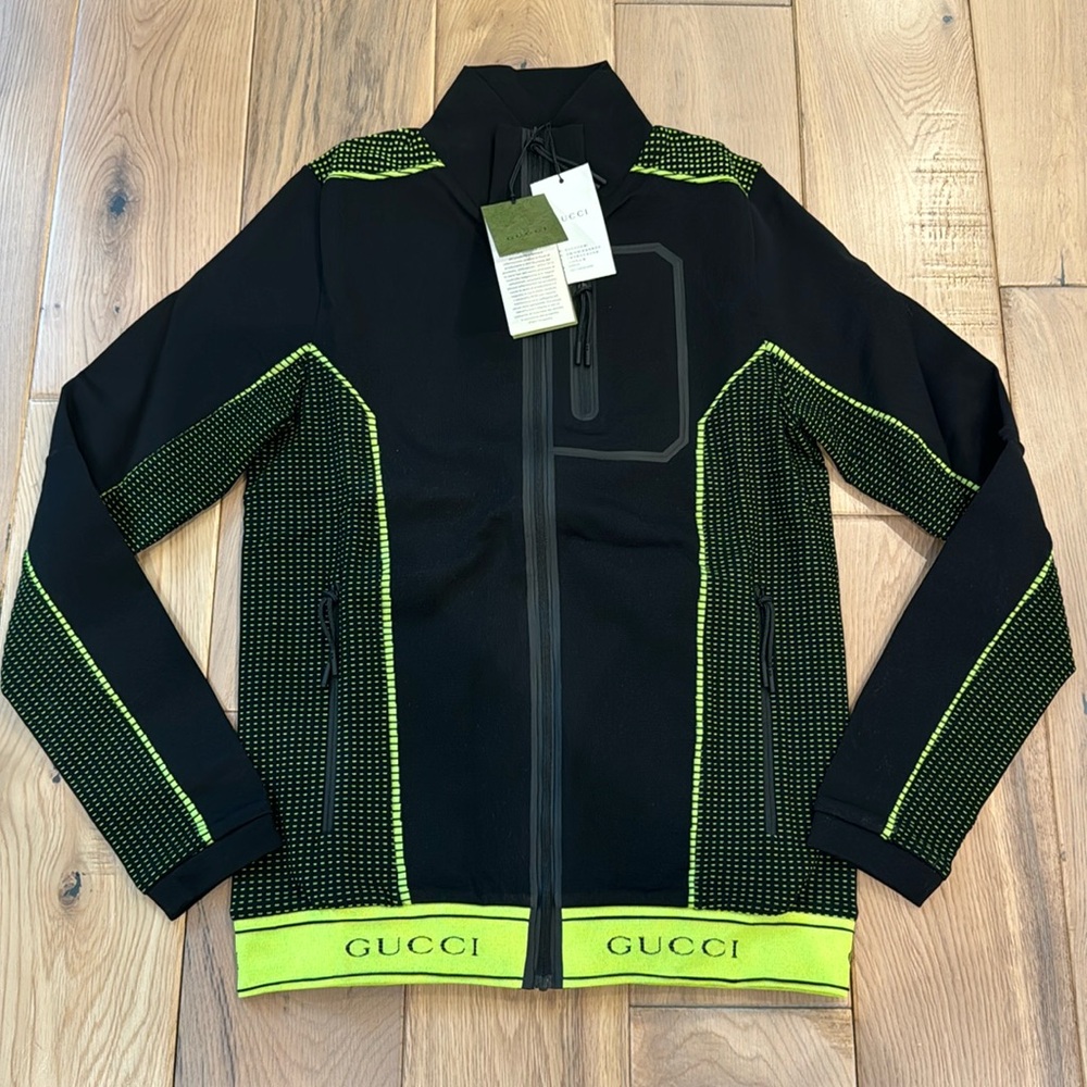 Gucci neon green track jacket sweater